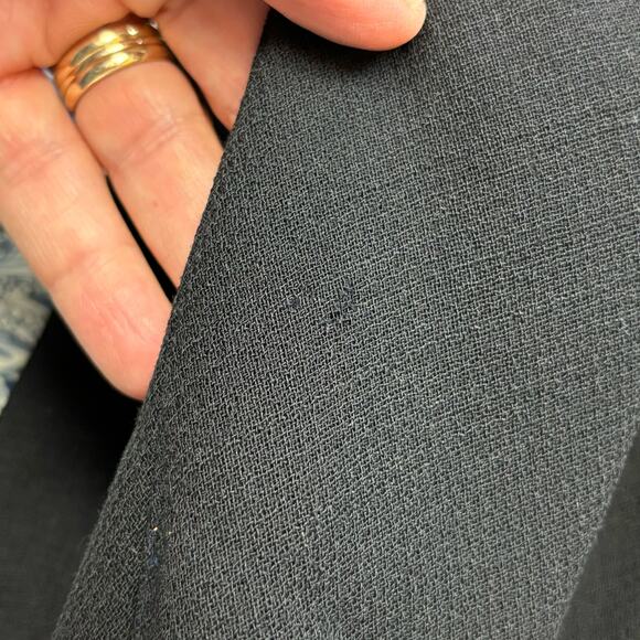 Vintage Rickie Freeman for TeriJon Black Wool Blazer w/ Animal Print Trim Sz 12 - Picture 10 of 10